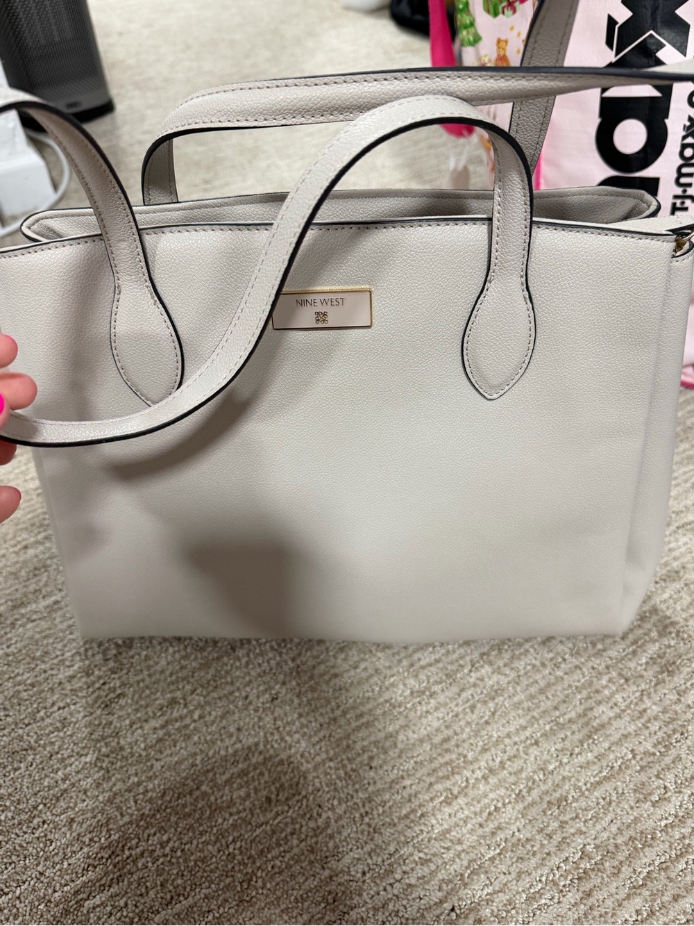 Nine West pebble tote in light gray - Picture 4 of 6